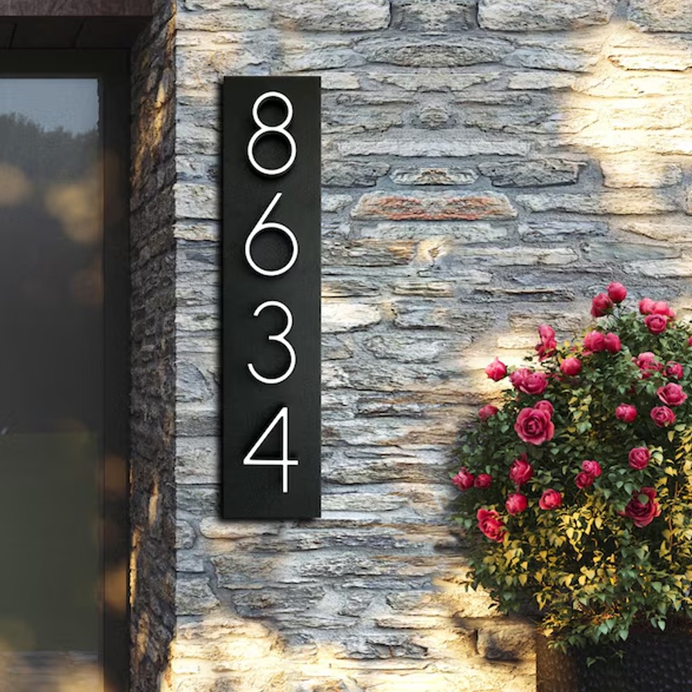 Vertical House Number Sign Modern House Numbers Horizontal House Number Plaque