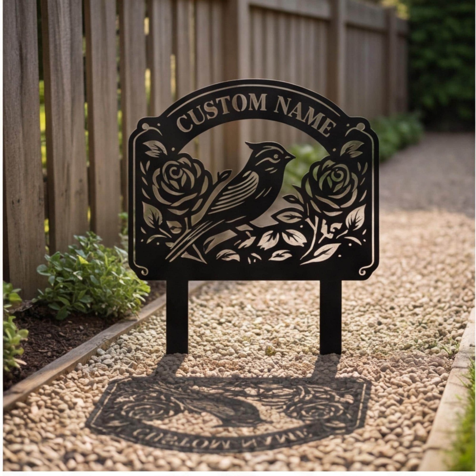 Personalized Butterfly Silhouette Metal Wall Art, Custom Garden Decor Outdoor