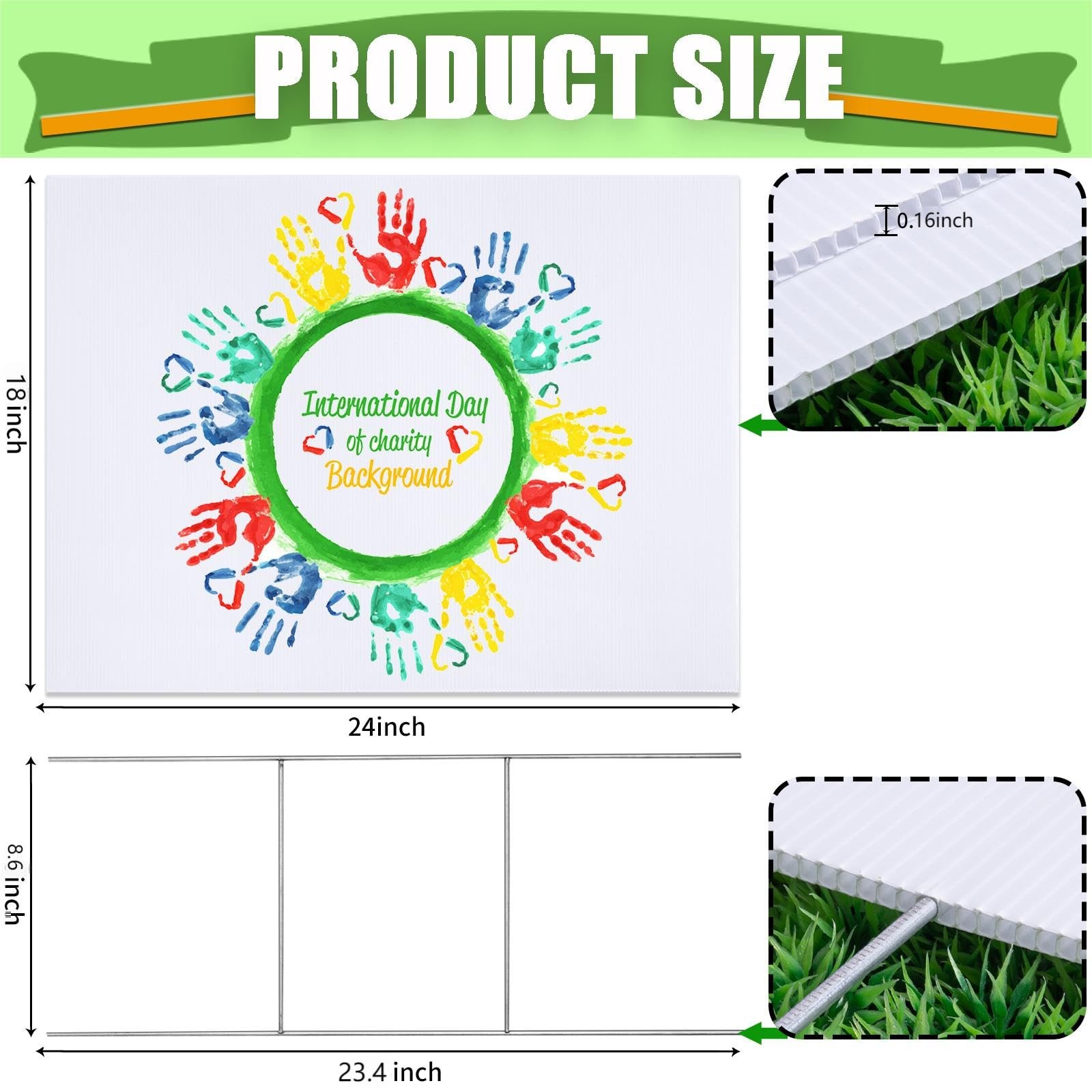 Large Blank Yard Signs 18×24″ 4mm Heavy-Duty with Stakes – Perfect for Events