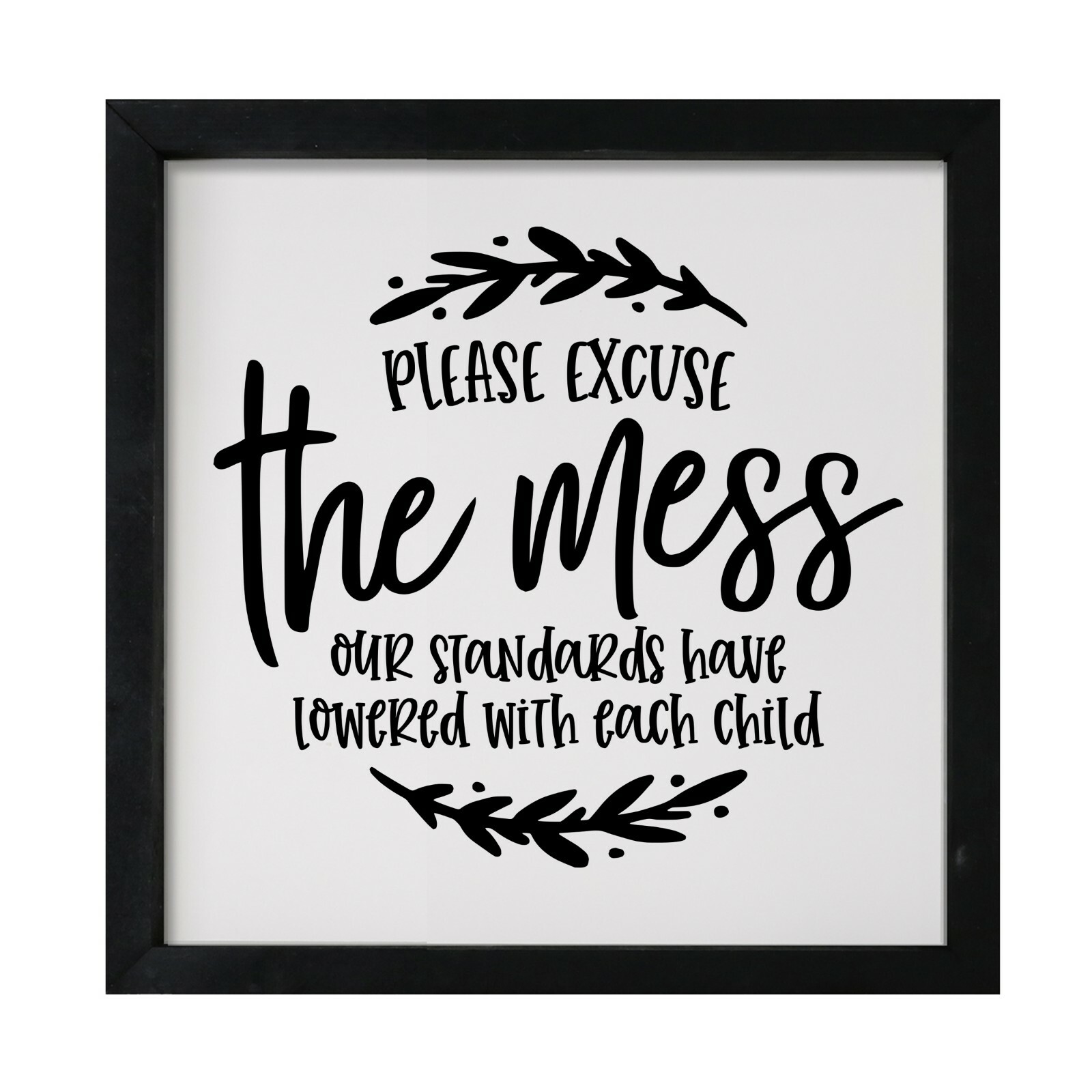 Inspirational 7×7 Wooden Framed Shadow Box Modern Wall Art Decor Please Excuse