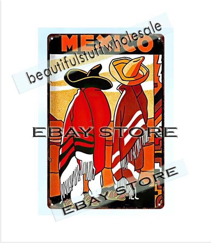 Mexican Art Mexico Travel Poster metal tin sign inspirational wall art