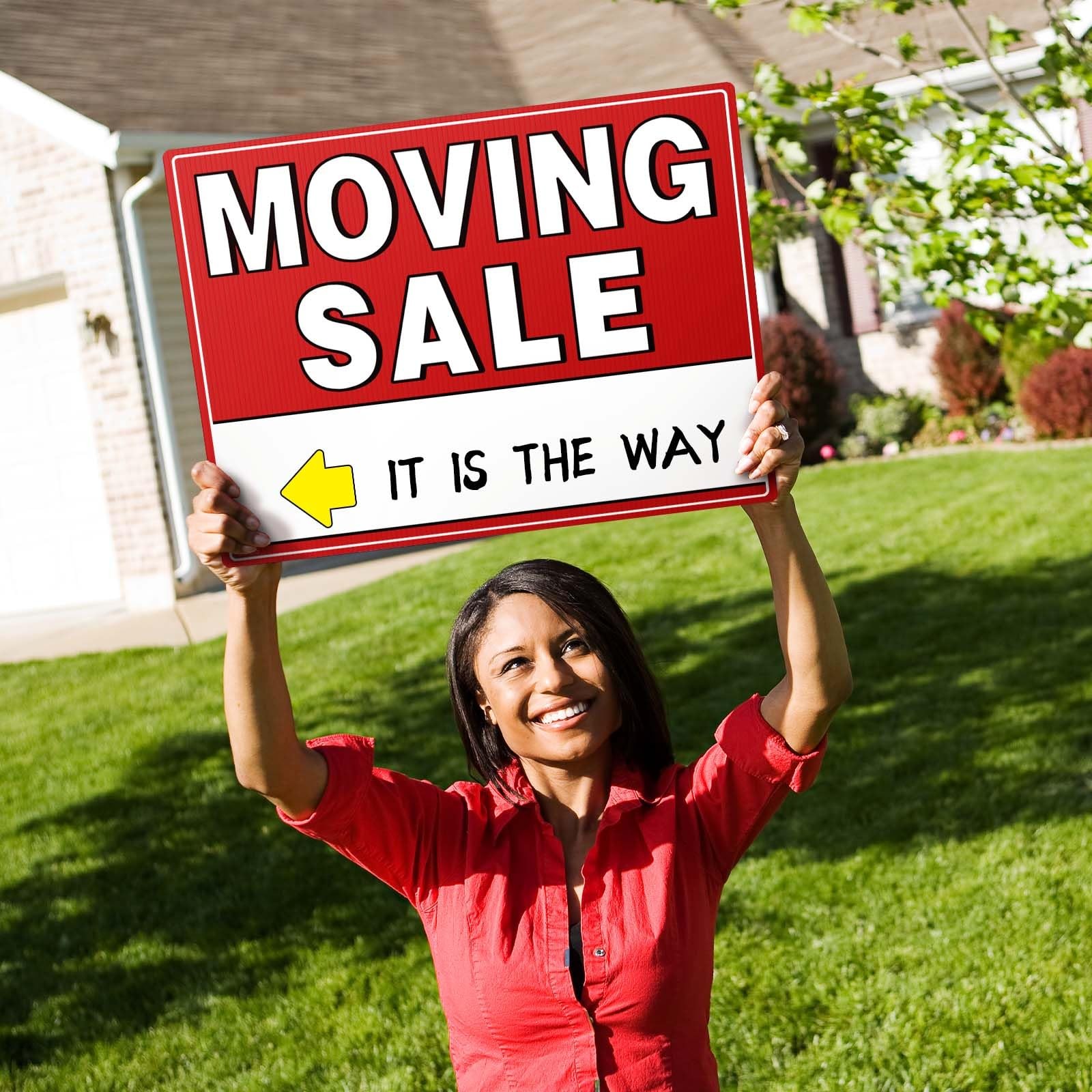 Weather-Proof Moving Sale Signs, 7 Pack, 17″x13″, Double-Sided with Arrows