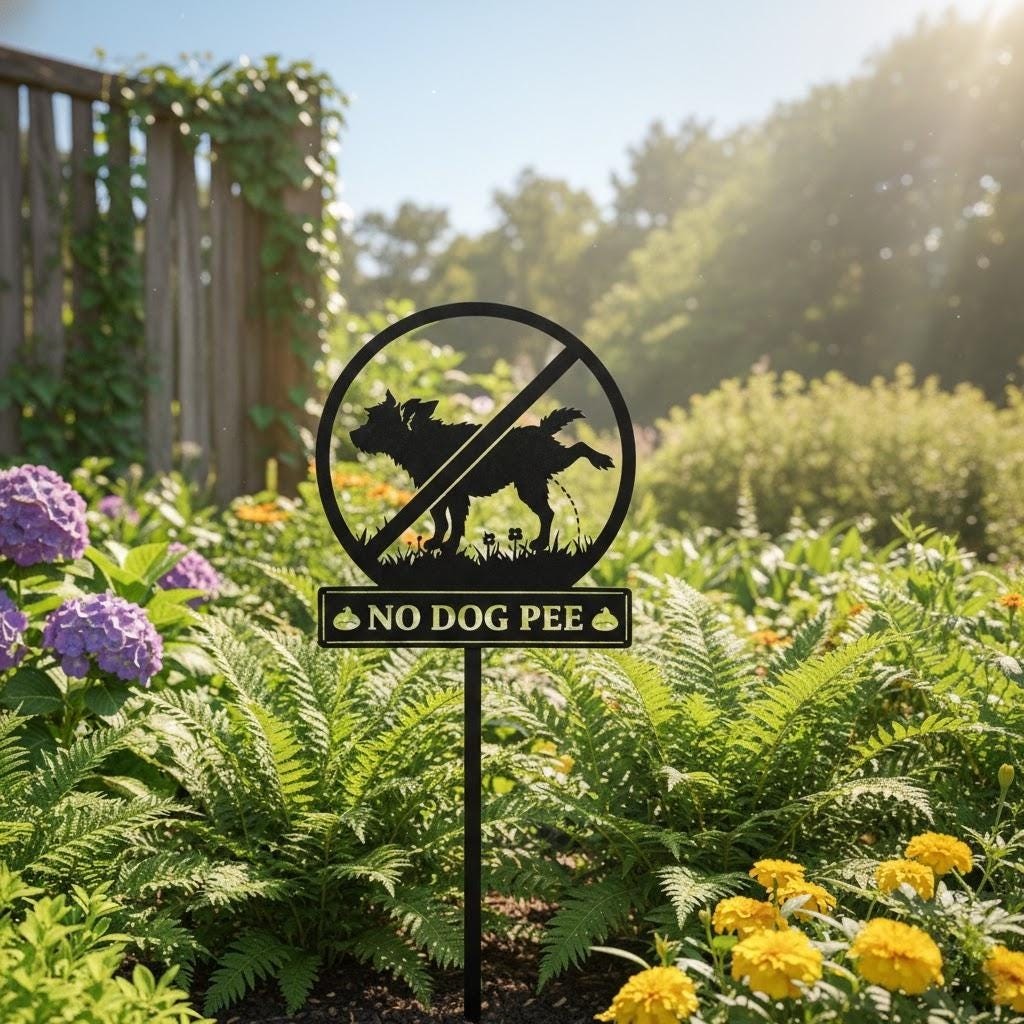 No Dog Pee Garden Sign, No Dog Urine Yard Sign, Dog Pee Warning Lawn Stake
