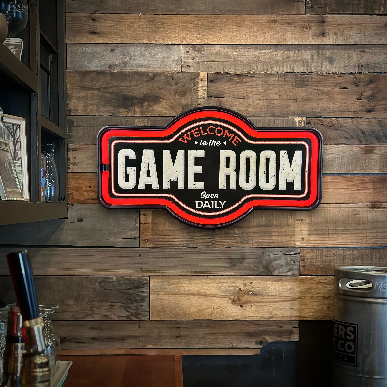 Game Room LED Neon Wall Sign Lighted Bar Man Cave Decor 17″ USB or Battery