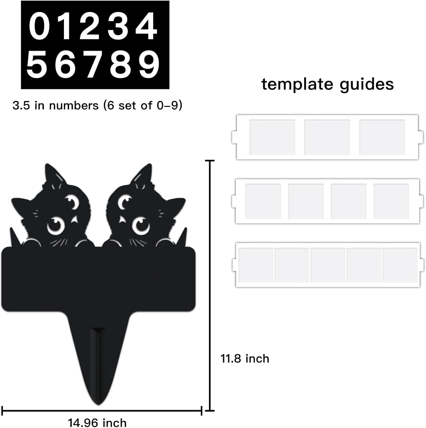 Address Plaques for House, Cat Metal Address Plaque for Outside, Street Name Str