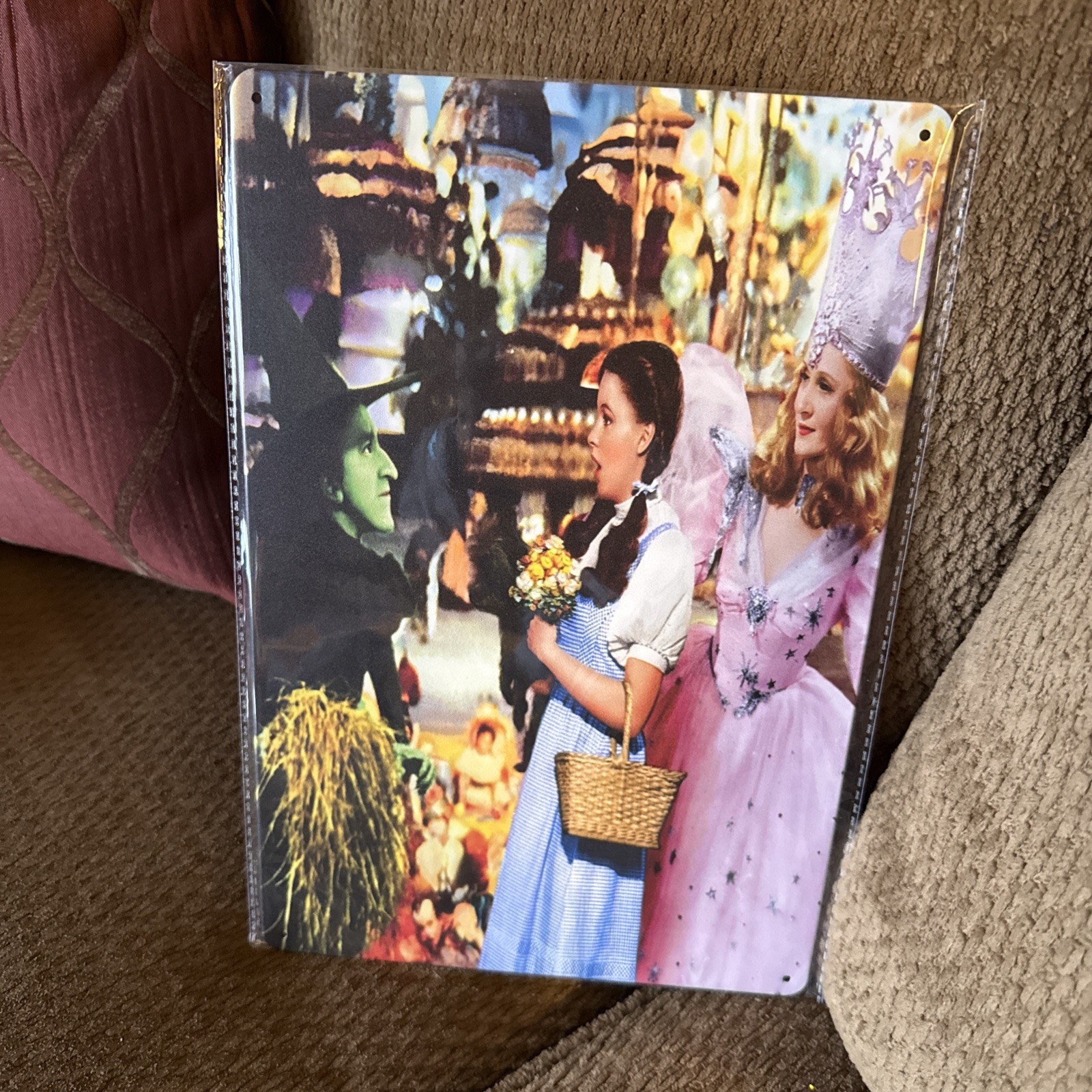 “The Wizard Of Oz” Colorful Tin 8”x12” Of The Good And Bad Witches & Dorothy