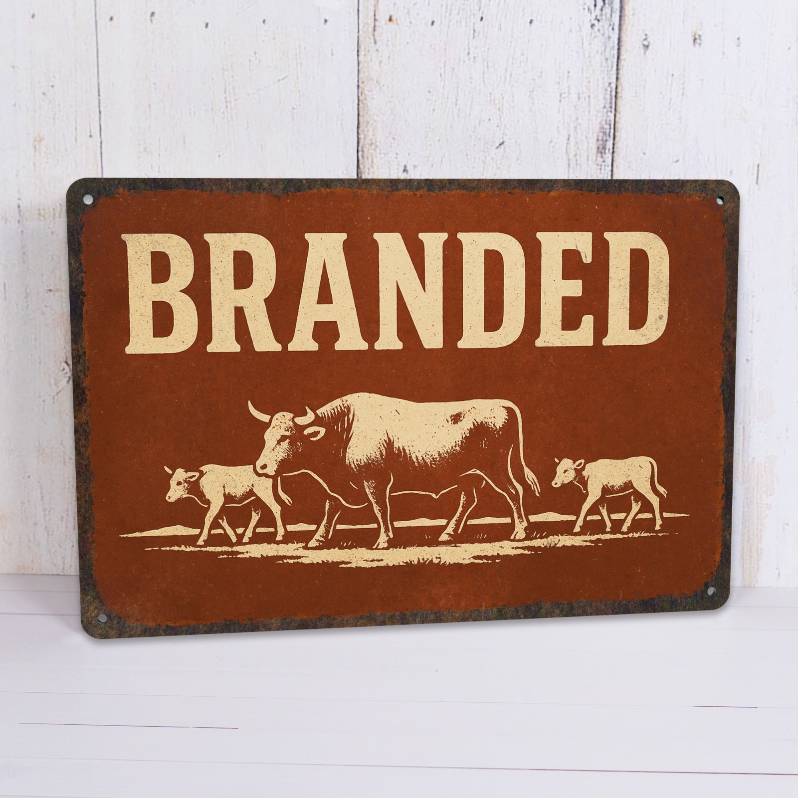Branded Western Sign, Cattle Signs, Cowboy Gifts, Cowboy Decor, Rancher Signs