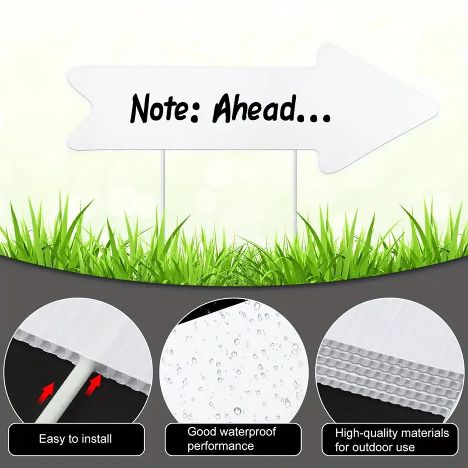 Blank-Arrow-Signs Bulk with Stakes 3 Pack 17 X 6 Inches Wedding Directional Yard