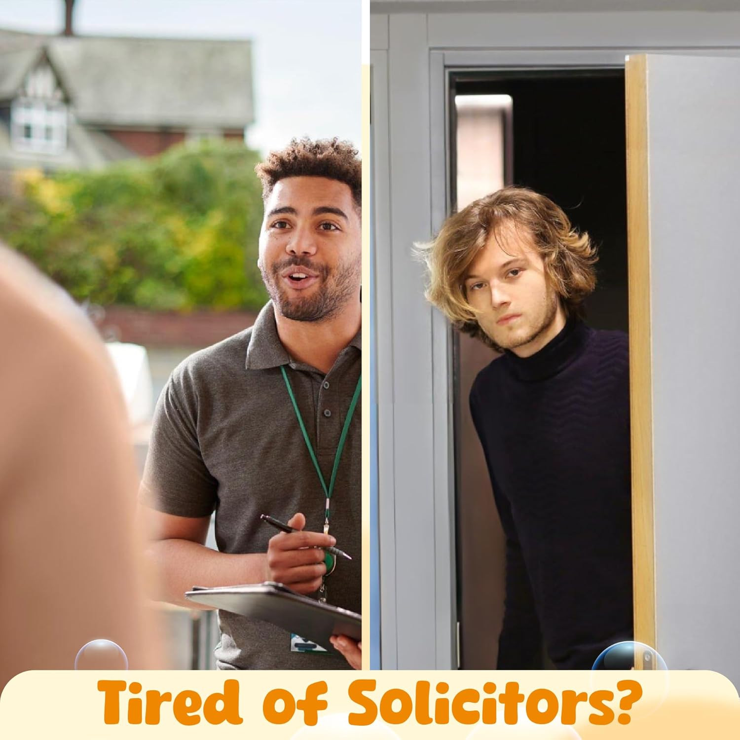 No Soliciting Sign for House Door – Do Not Knock or Ring Doorbell Sign for Front