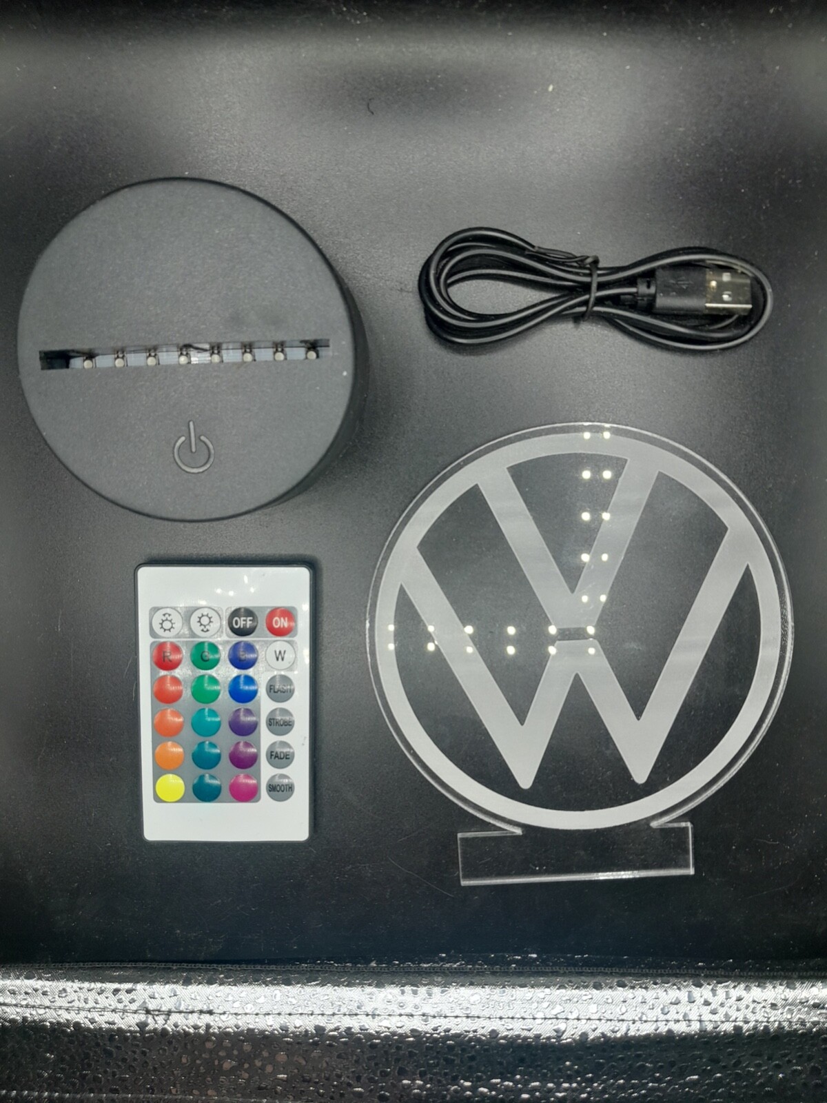 Edge Lit Tabletop Sign, Multi-Colored LED, Desk Lamp, Night Light Volkswagen