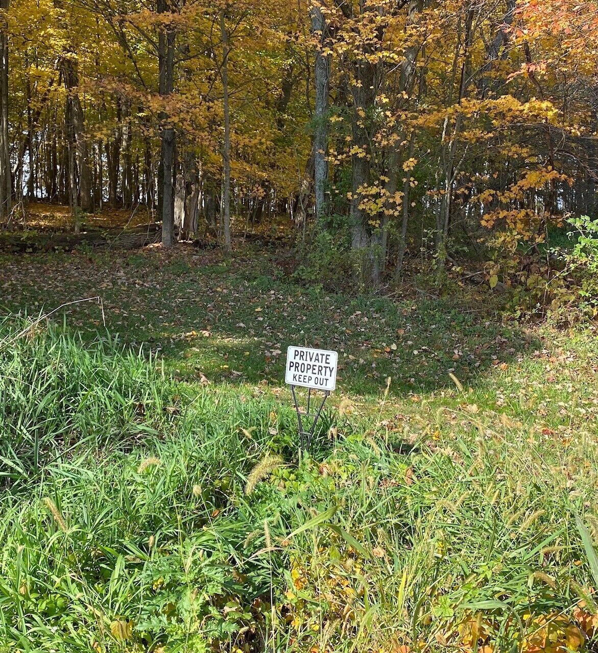 ”PRIVATE PROPERTY KEEP OUT” SIGNS, METAL 5 SIGN SET