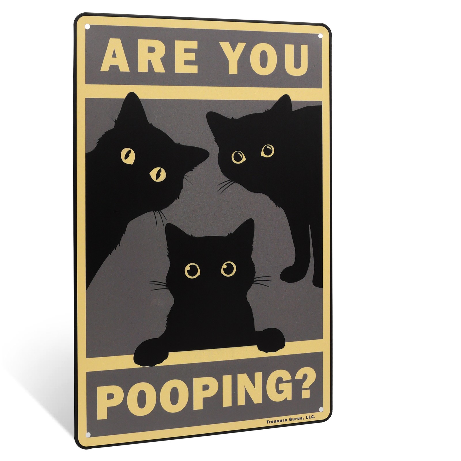 Are You Pooping Cats Restroom Sign Wall Art Vintage Black Poster Gifts Cat Lover