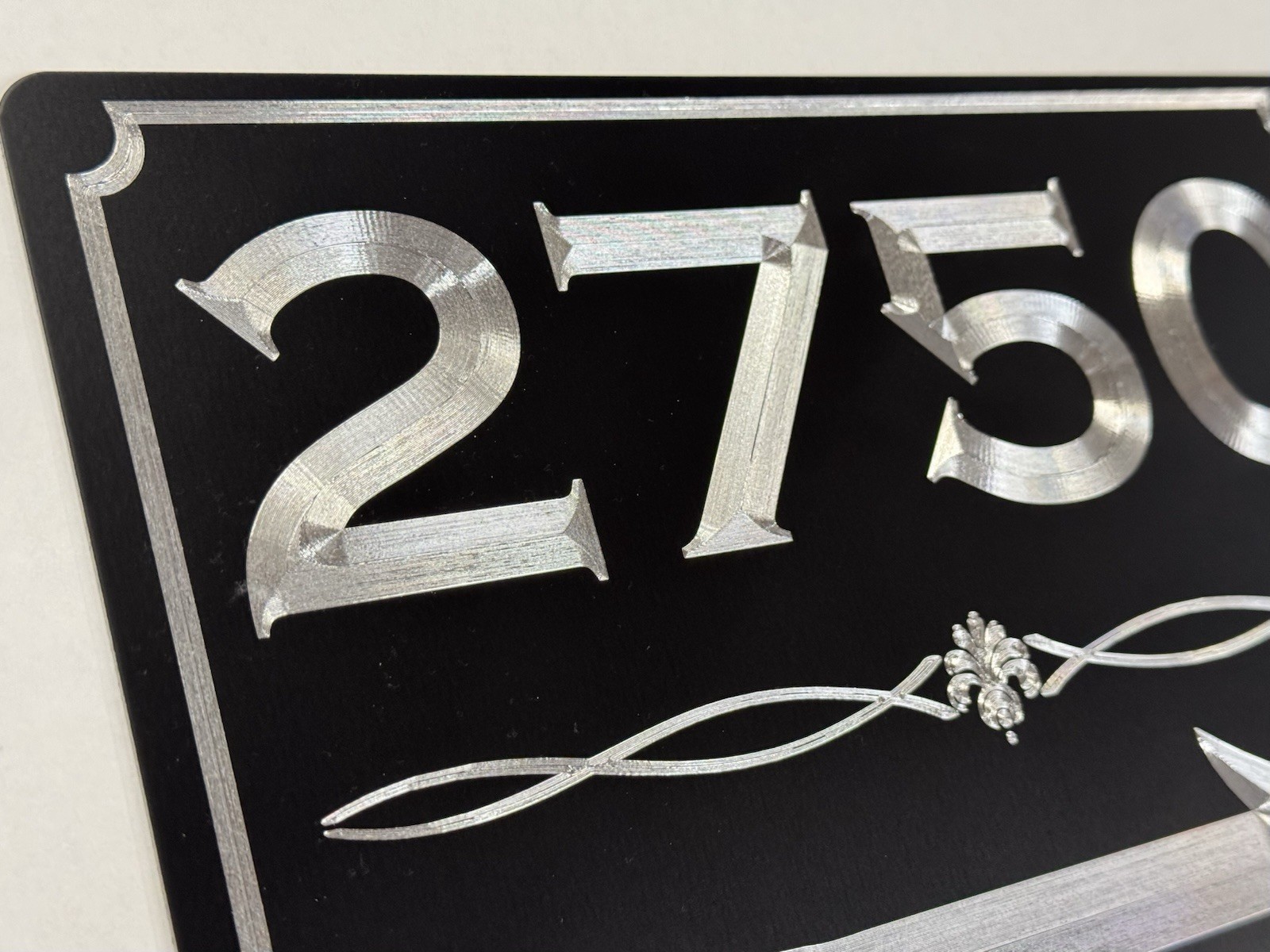 Diamond Etched Reflective Directional Address House Number Outdoor Sign 10×7