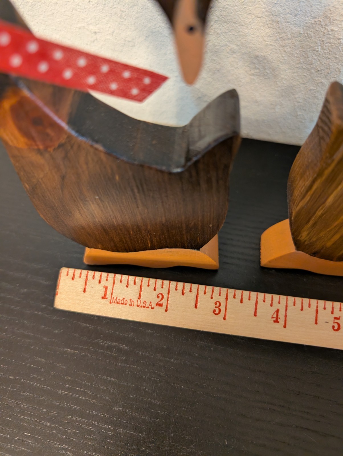 (2) Vtg CUTE 8″ Tall Wooden Goose Handcrafted Decor Country Free Standing