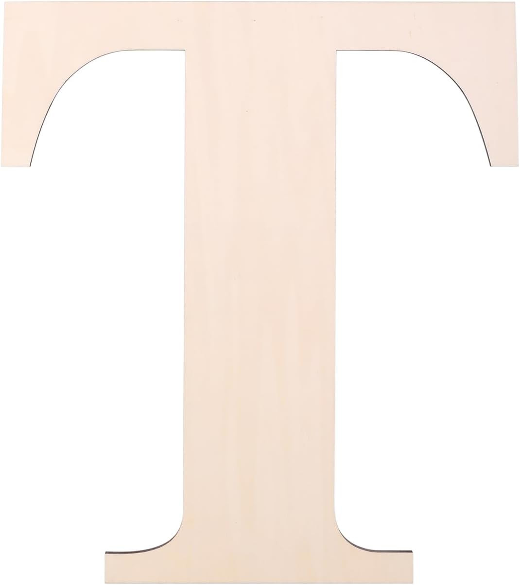 12 Inch Wooden Letter, Smooth Surface Wood Letters for Wall Decor, 1/5 INCH Blan