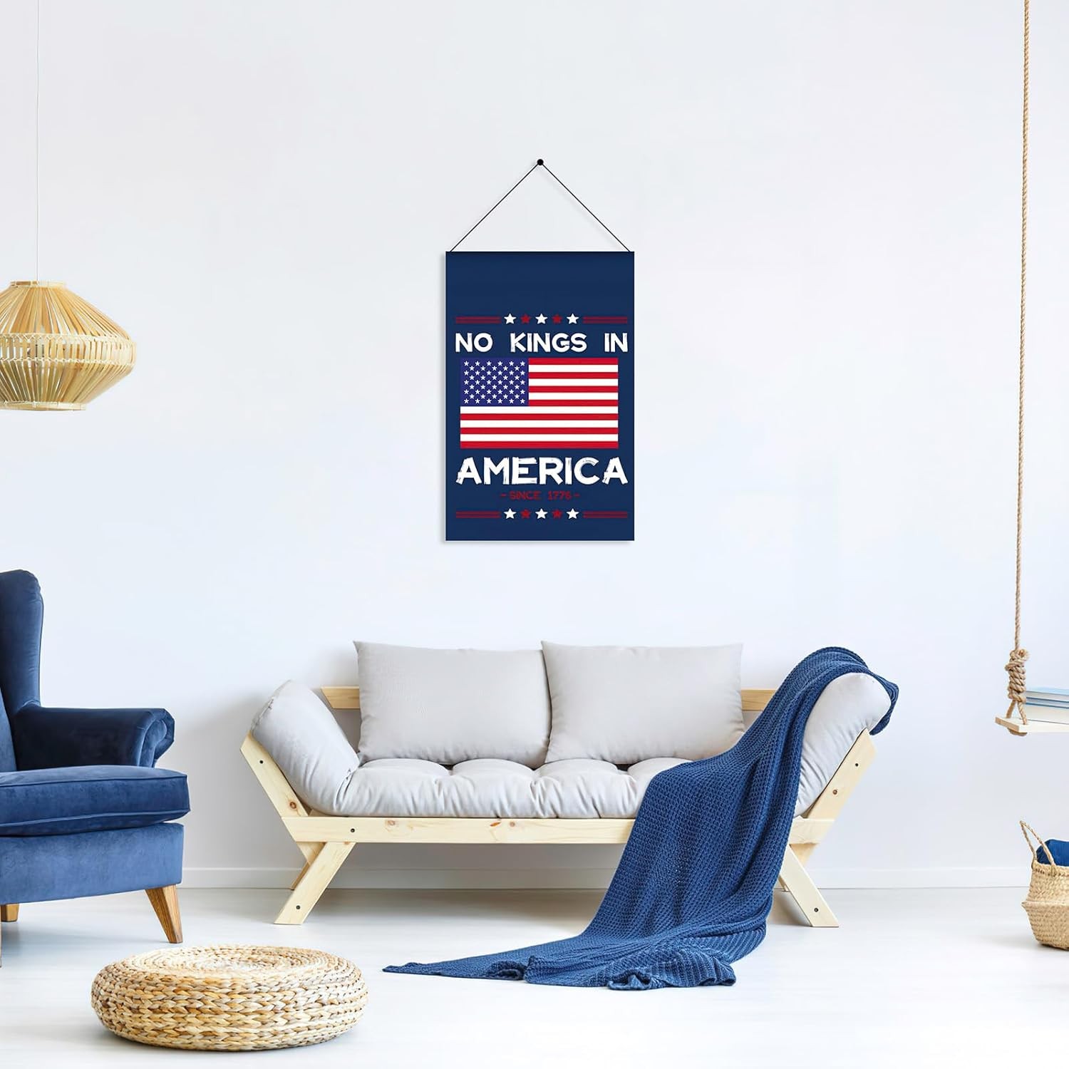 No Kings In America Yard Garden Flag, 12x18Inch Double Sided Decorations For Yar