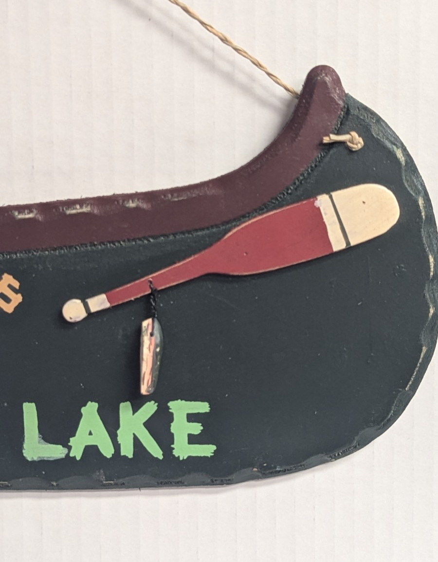 What Happens At The Lake Stays At The Lake Wall Cabin Plaque Fishing Canoe NEW