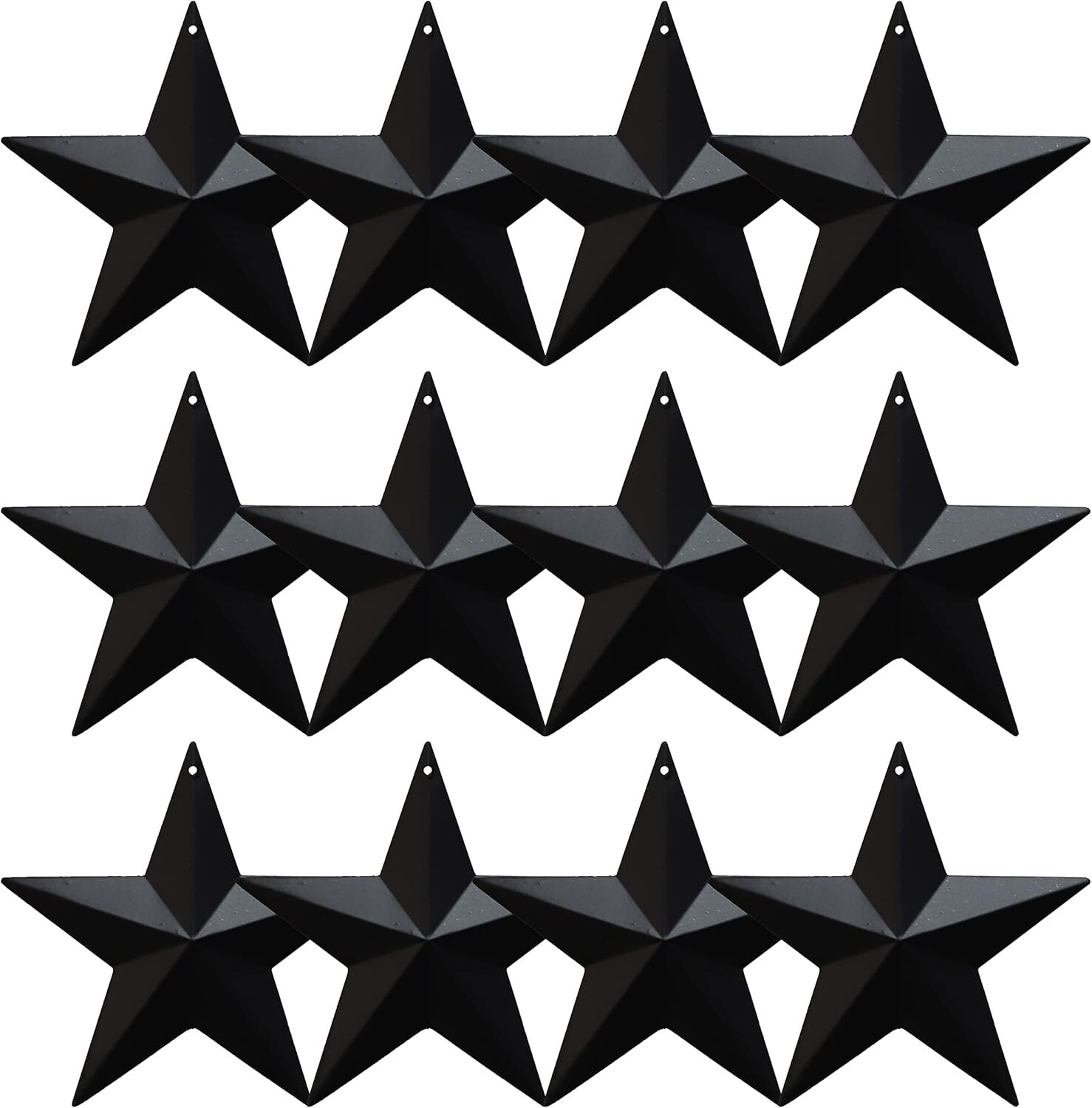 Metal Star Hanging Ornament 3.8 Inch Black Barn Star for Home Decoration Se