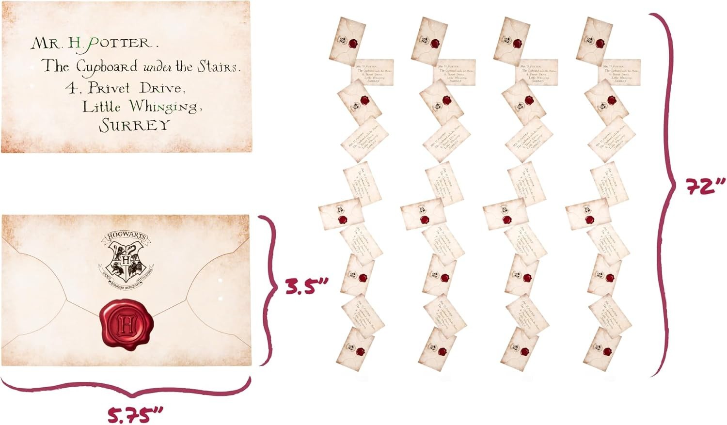 40 Letter Cards & Nylon String for Hanging, Home Decor, Officially Licensed