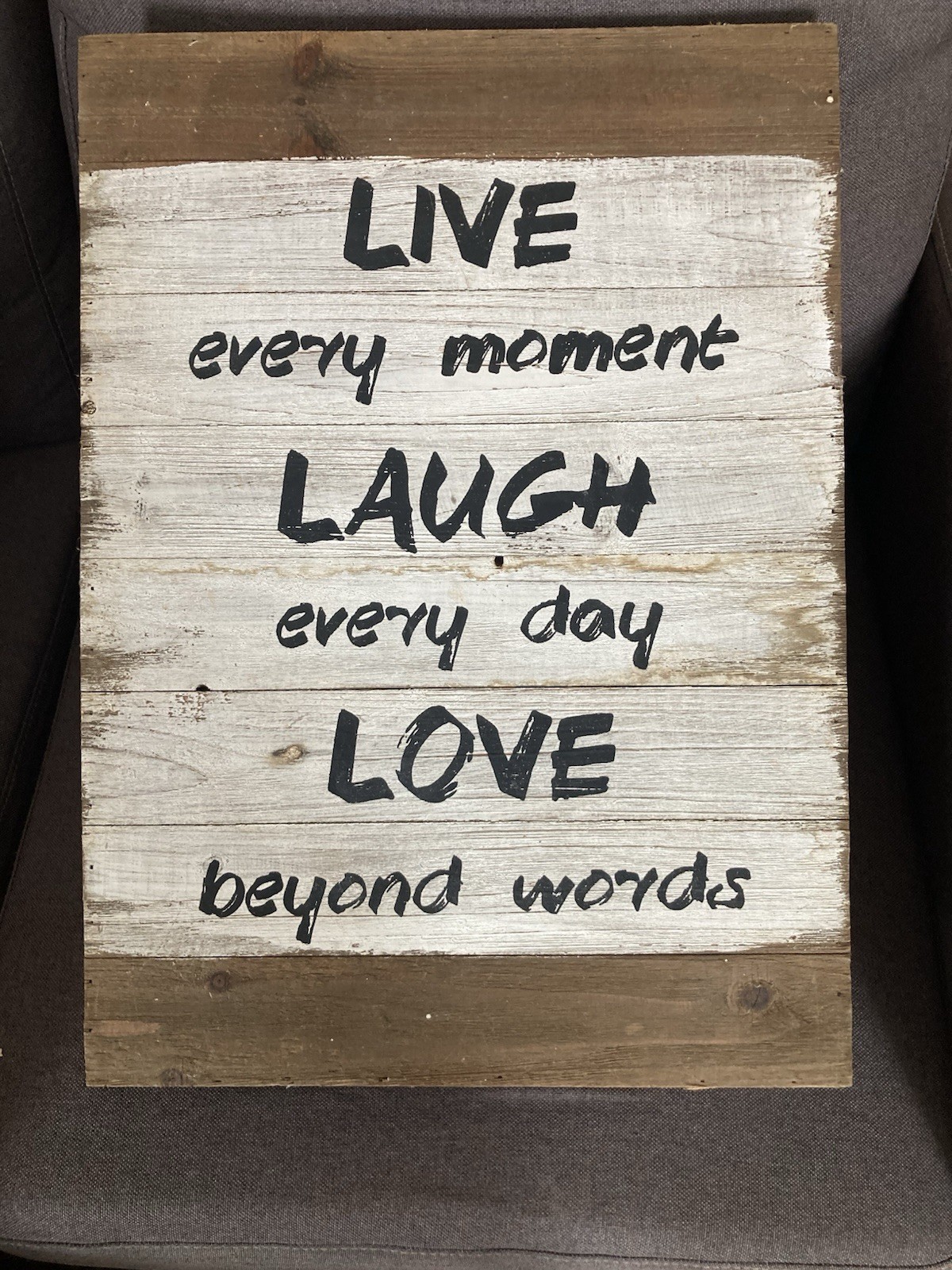 Live Every Moment Laugh Every Day Love Beyond Words Wooden Sign Decor 22 X 16 In