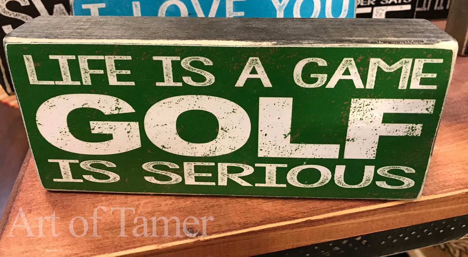 GOLF IS SERIOUS wood SIGN 3.5X7.5 inches, MADE IN USA