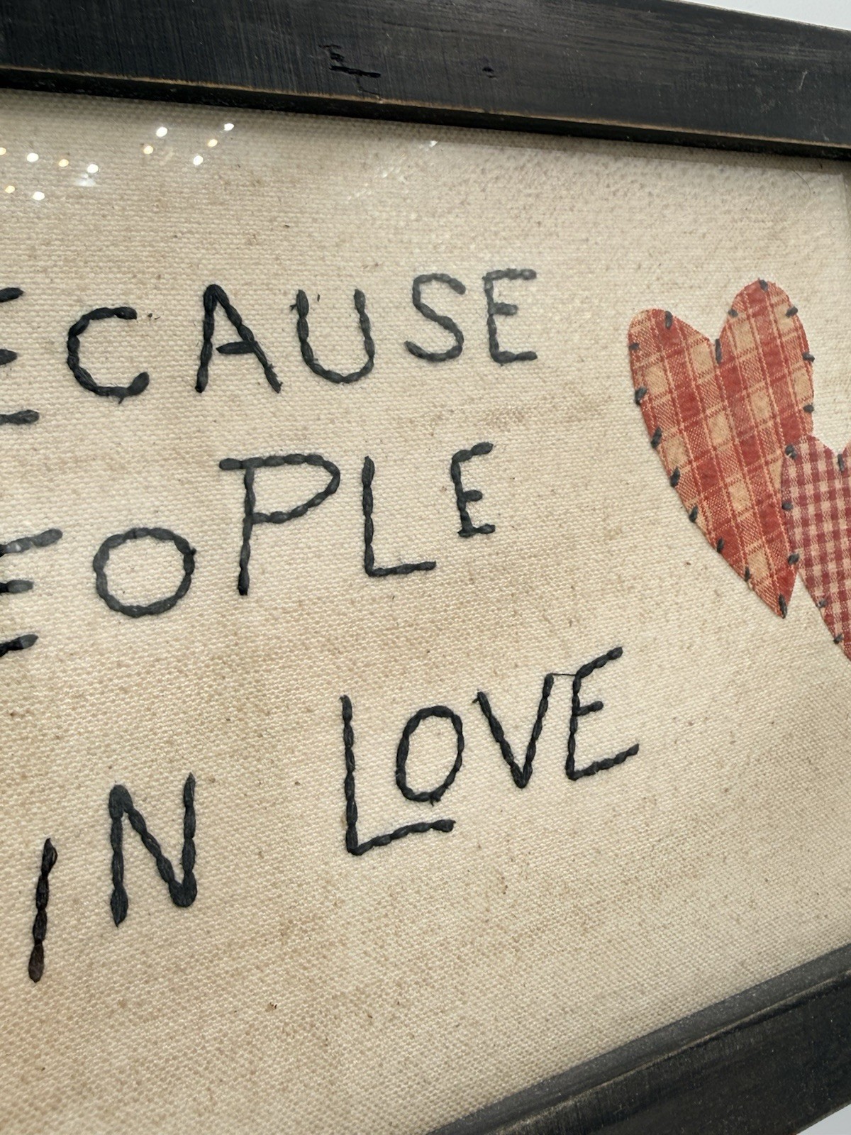 Framed Rustic Love Quote Heart Plaque Sign, Ready to Hang Wall Decor
