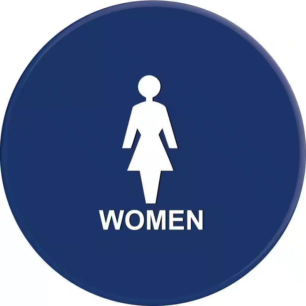 12 In. Blue Circle with Women Symbol Sign