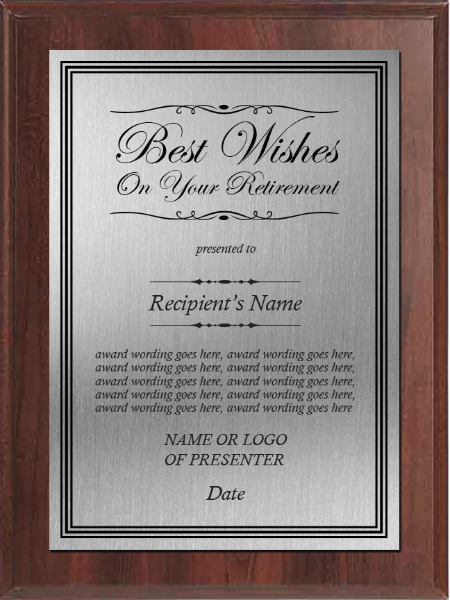 Custom Retirement Plaque – Personalized Employee Recognition Gift – Wood/Metal