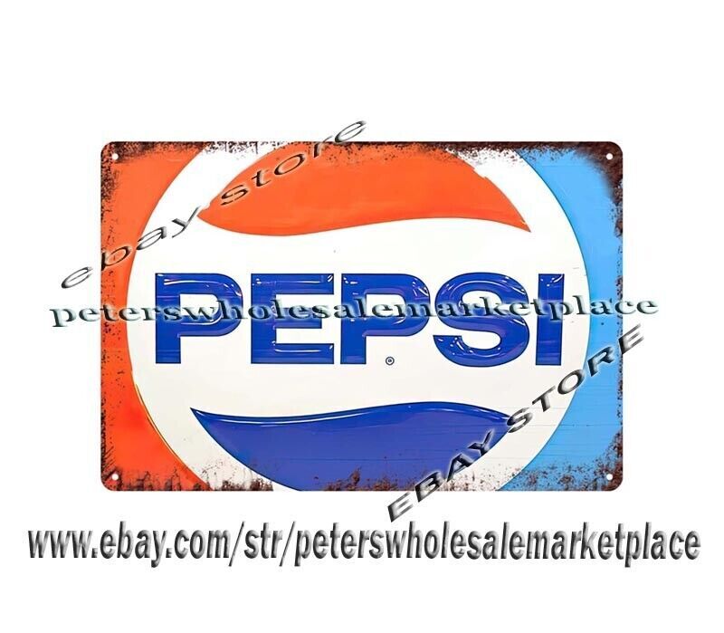 brewery pub metal wall decor Pepsi Cola soda pop metal tin sign