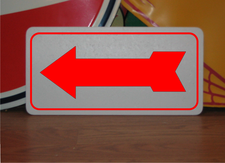 Red LEFT Arrow Metal Sign 6×12 parking street road highway runway