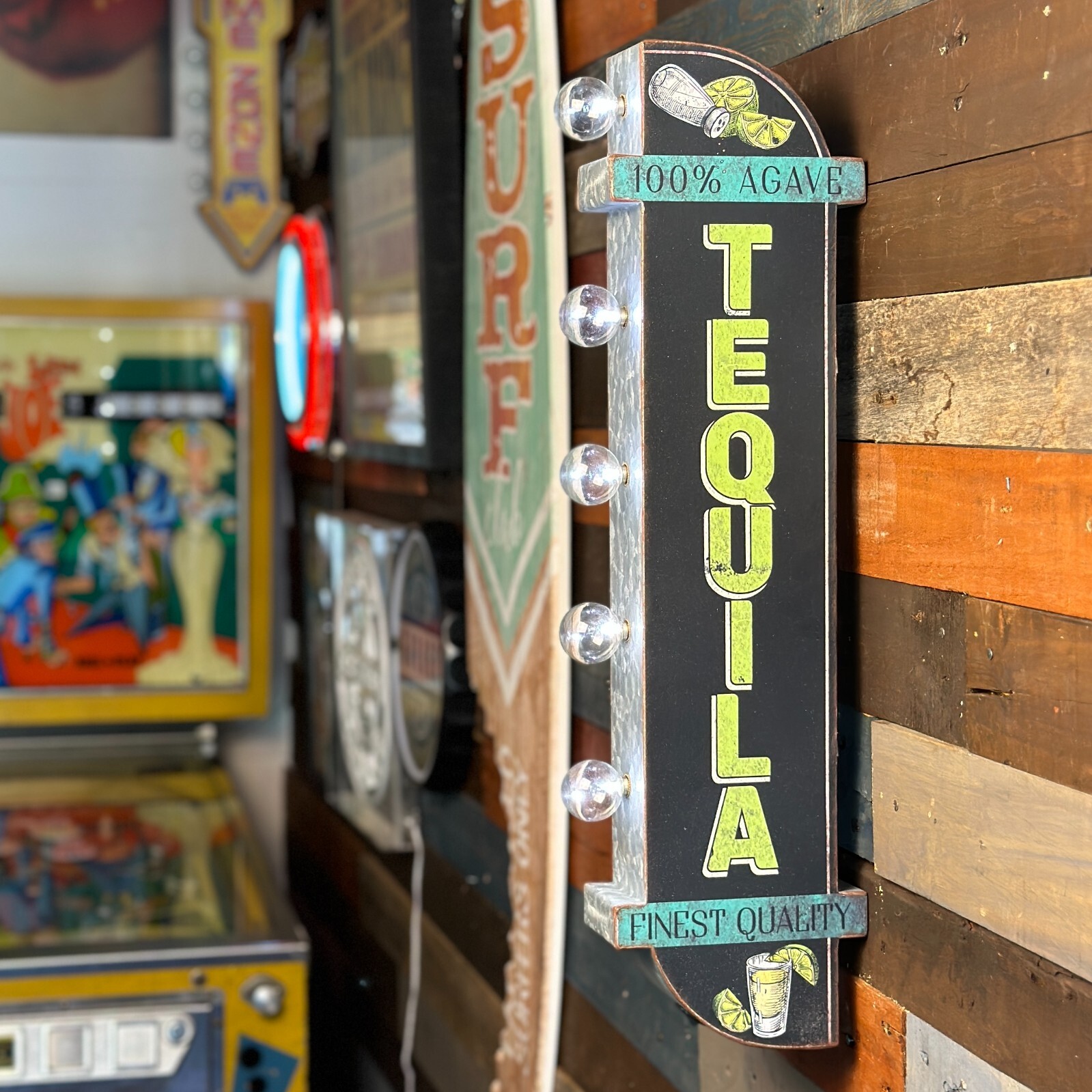 Tequila LED Sign 25″ Double Sided Marquee Vintage Retro Off The Wall Design