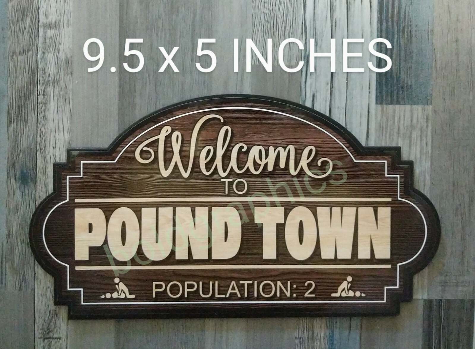 9.5″ Welcome To Pound Town Bedroom Home Decor Sign Couples Wedding Anniversary