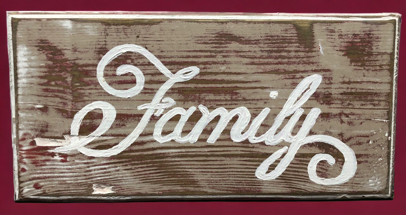 Family- Handcrafted Distressed Wooden Wall Sign 12″x 6″ Ready to Hand Decor