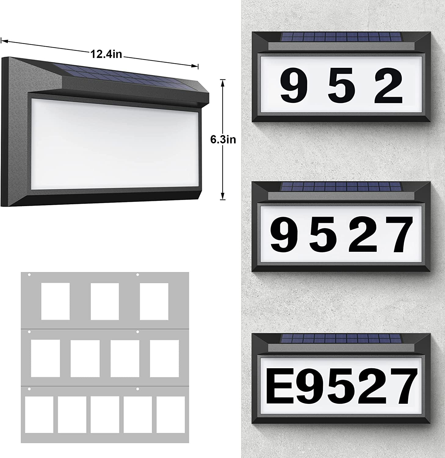 Solar LED Address Sign Waterproof Outdoor Lighted House Number