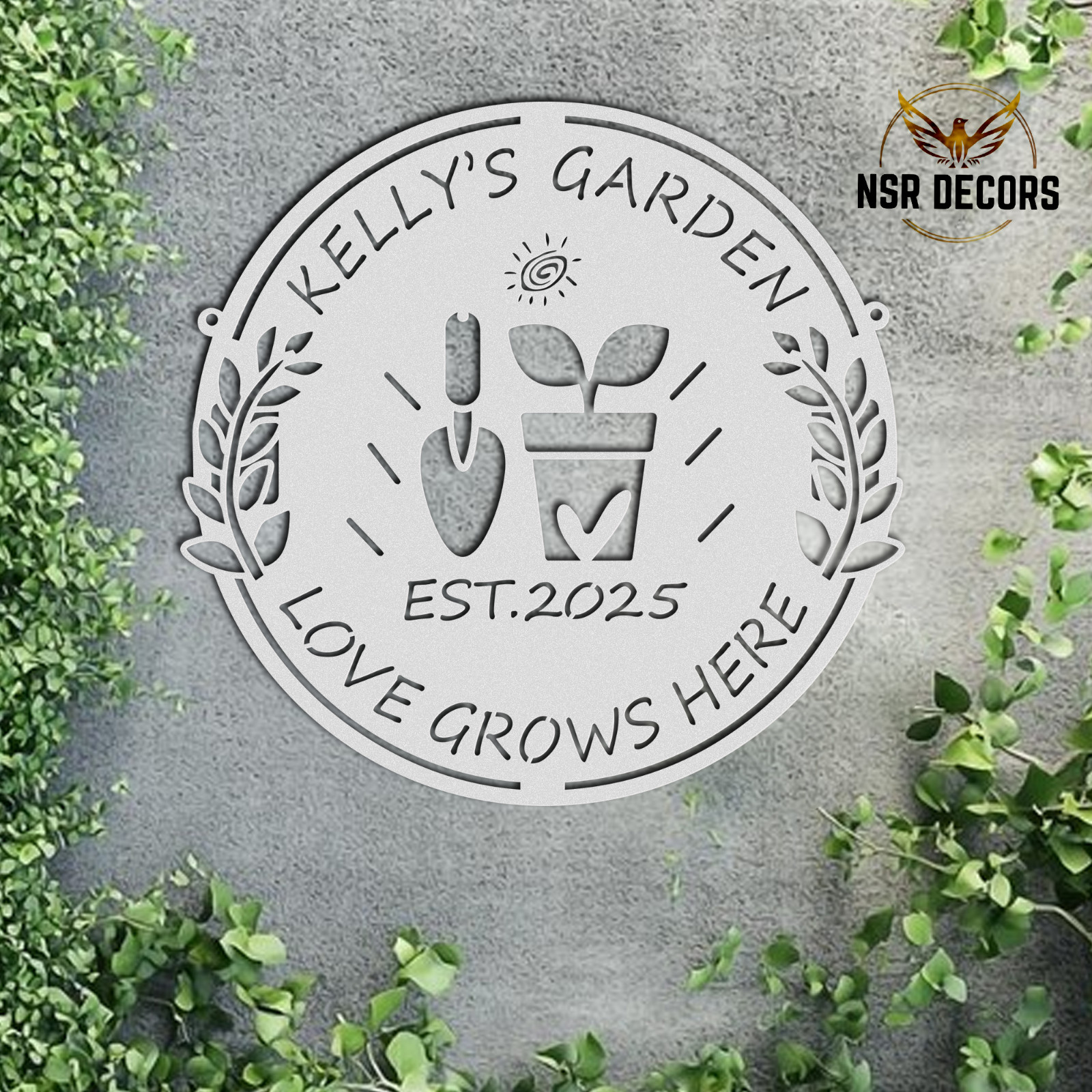 Custom Garden Name Sign, Backyard Decor, Gift for Gardener, Gift for Gardener