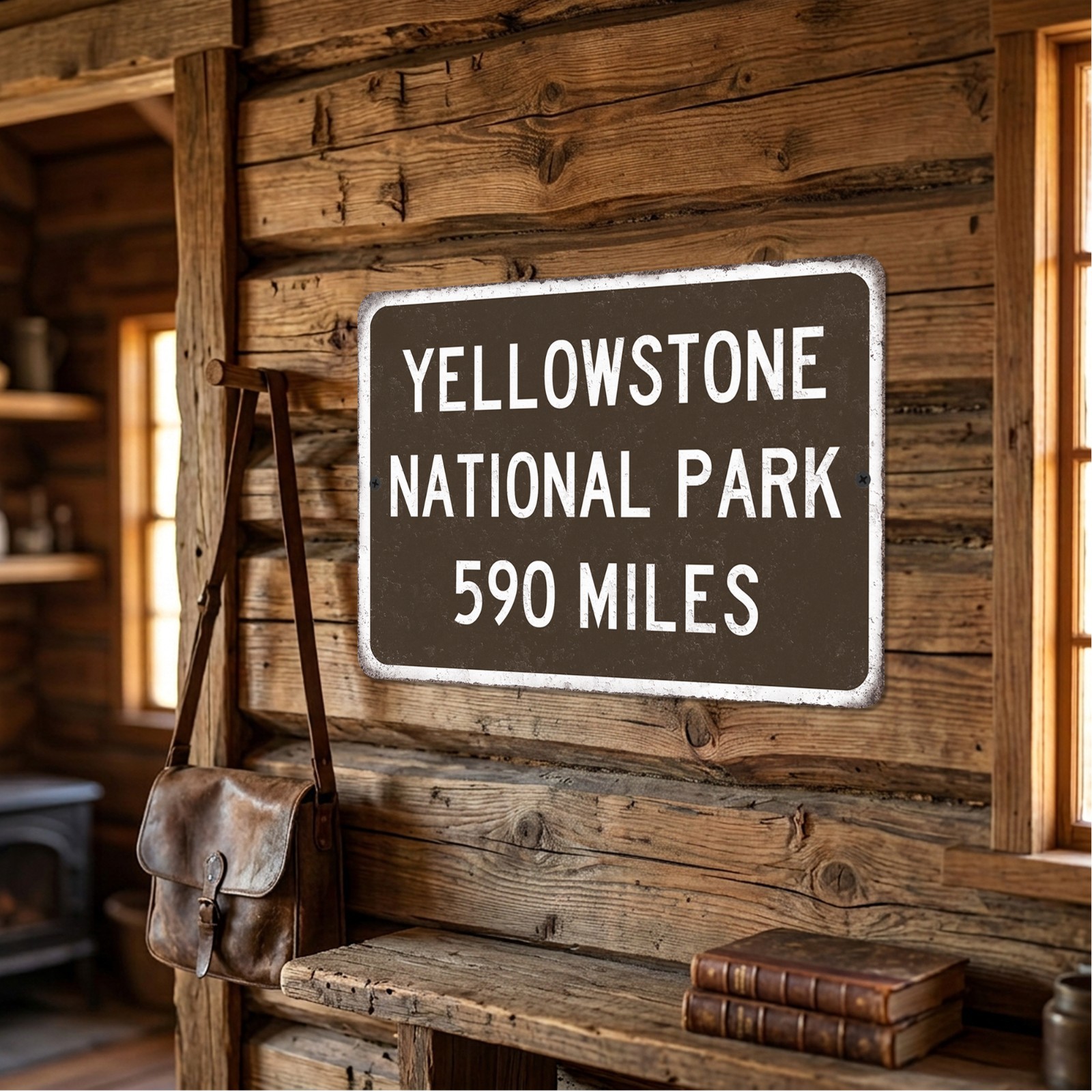 Yellowstone National Park Customized Distance Sign Metal Vintage Sign Replica