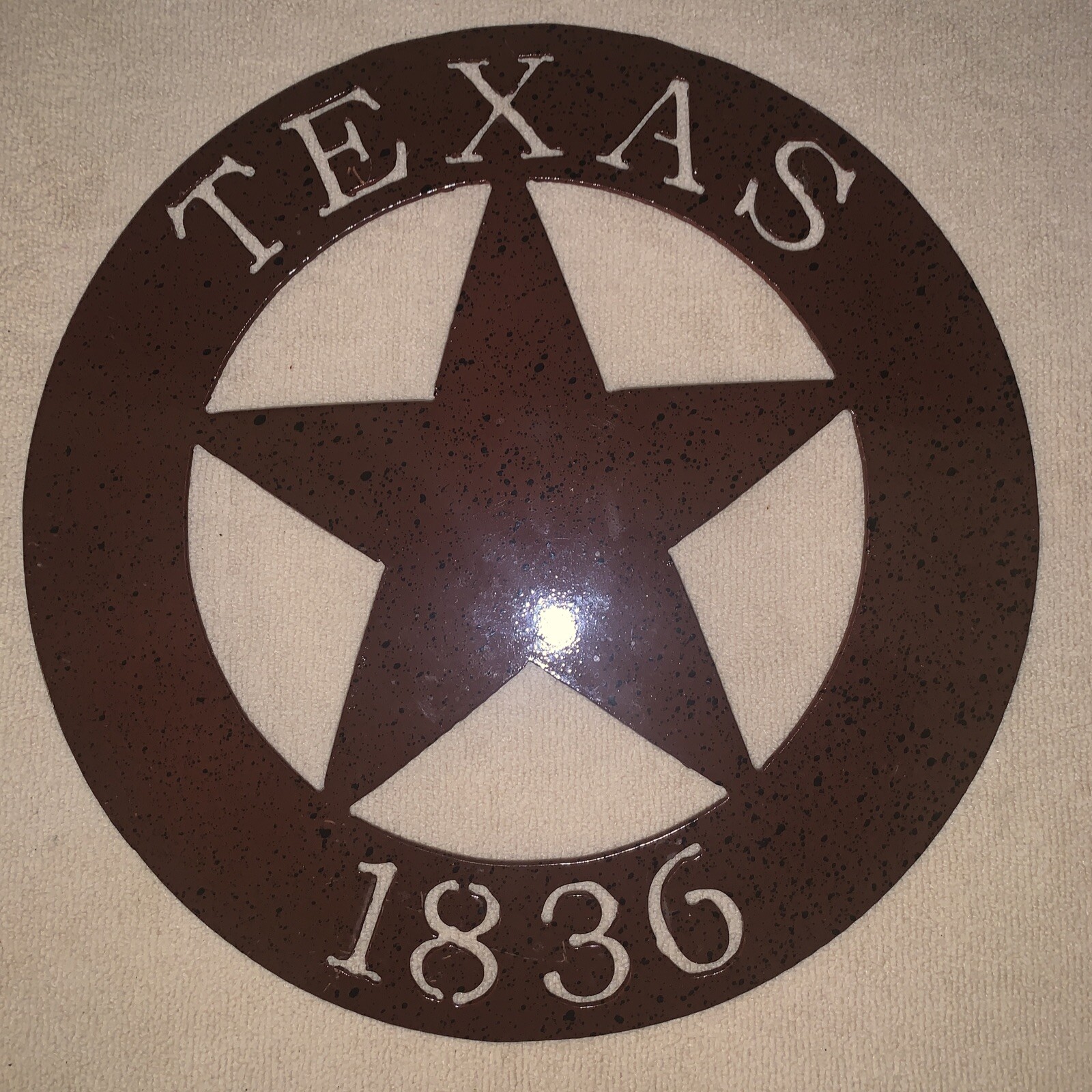 Texas 1836 Metal Barn Star 11.5″ Glossy Finish Wall Plaque Sign