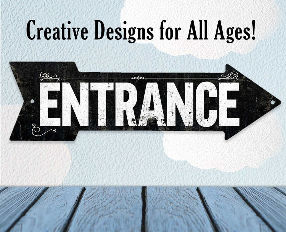 Metal Sign – Vintage Entrance Metal Arrow – Directional Arrow Sign – Durable