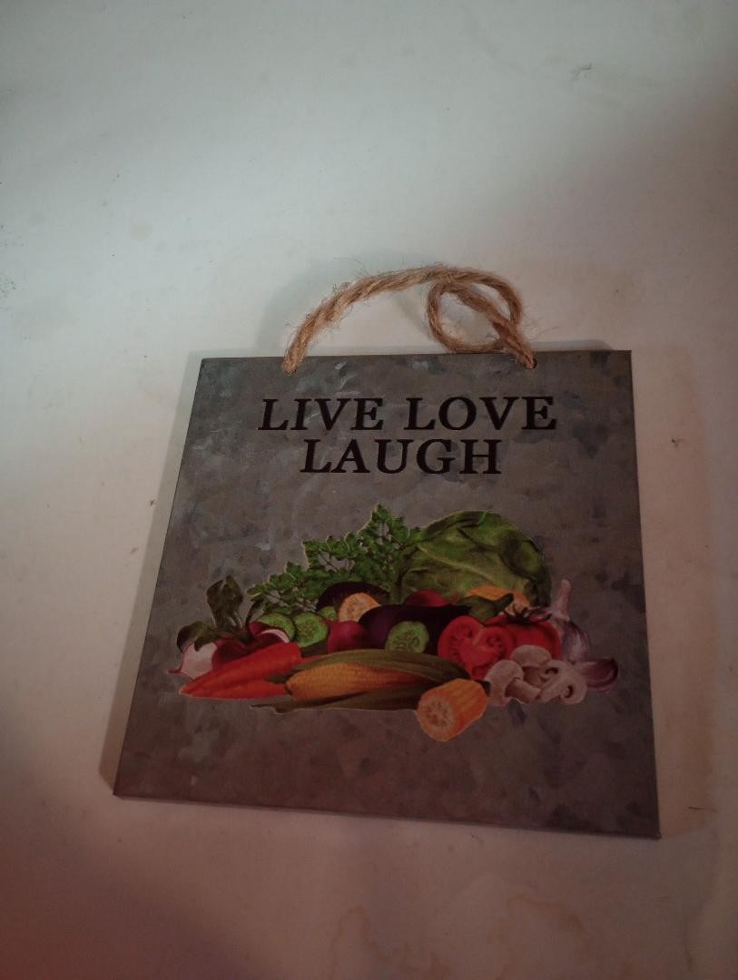 “Welcome” “Live Laugh Love” Aluminum Hanging Plaques