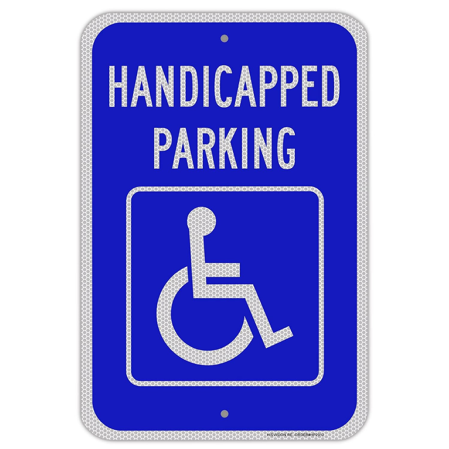 Handicap Parking Sign with Picture of Wheelchair Sign 18” x 12”