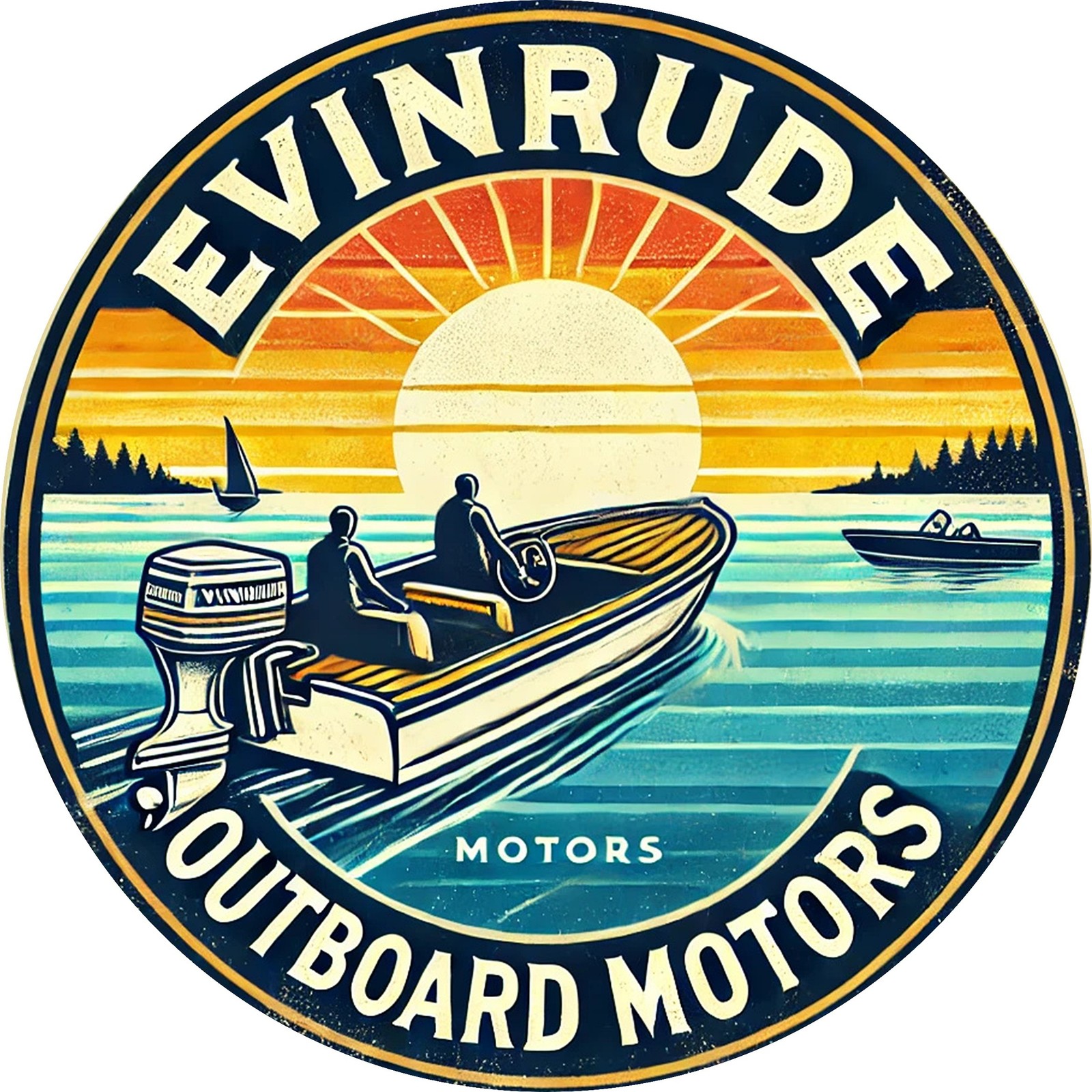 1pc, 8×8 inches Vintage Style Tin Metal Signs Aluminum Wall Art Sign, Evinrude O