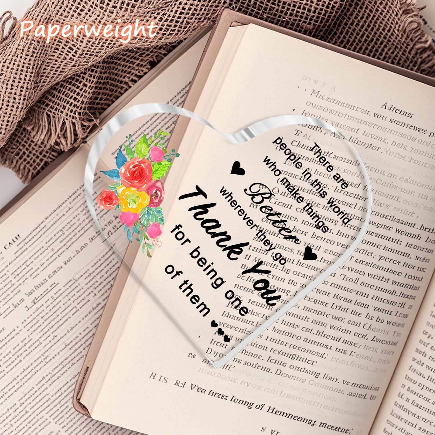 Thank You Gifts Acrylic Heart Keepsake – Inspirational Appreciation Gift for …