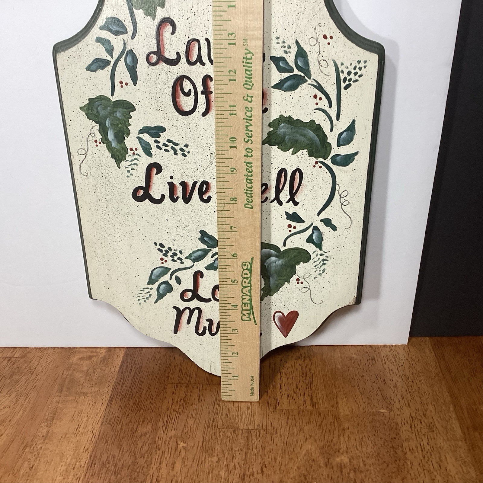 Solid Wood Wall Hanging Heart Cut Out Love Much Farmhouse Cottage Decor