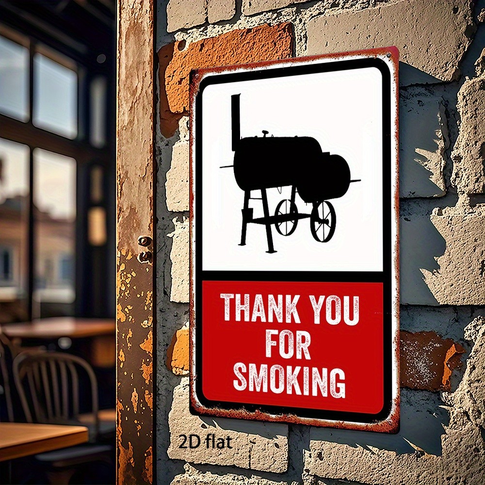 Metal Sign Thank You For Smoking BBQ 8X12 Inches