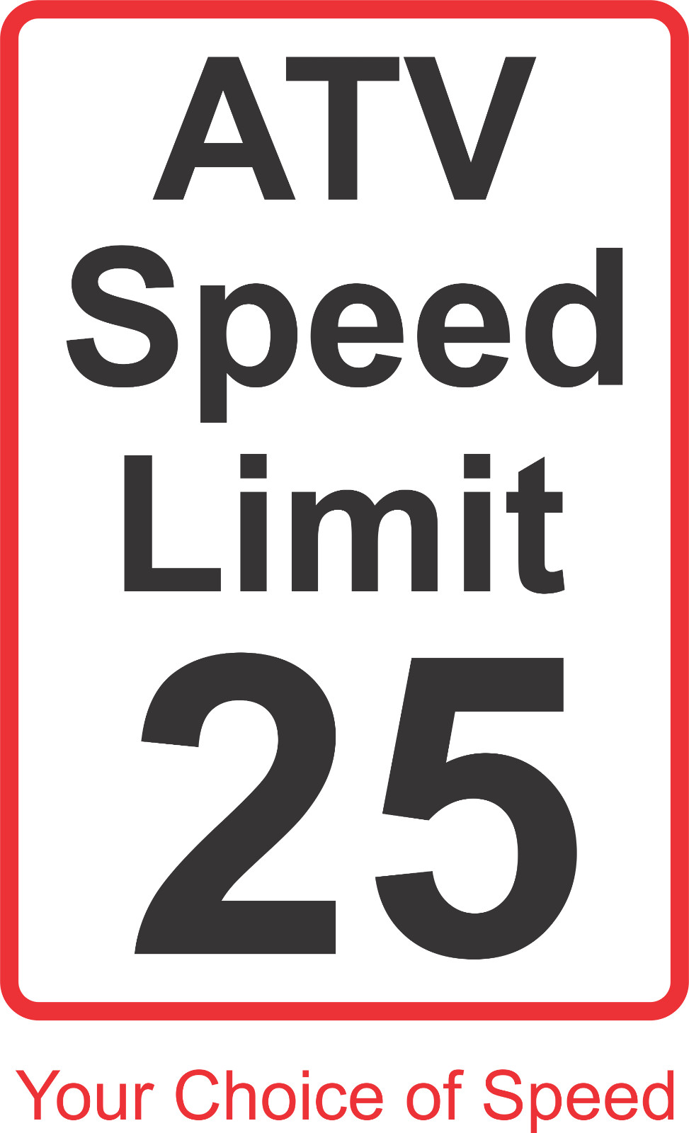 New Aluminum Metal ATV Speed Limit Sign Your Choice of Speed 12″ x 18″