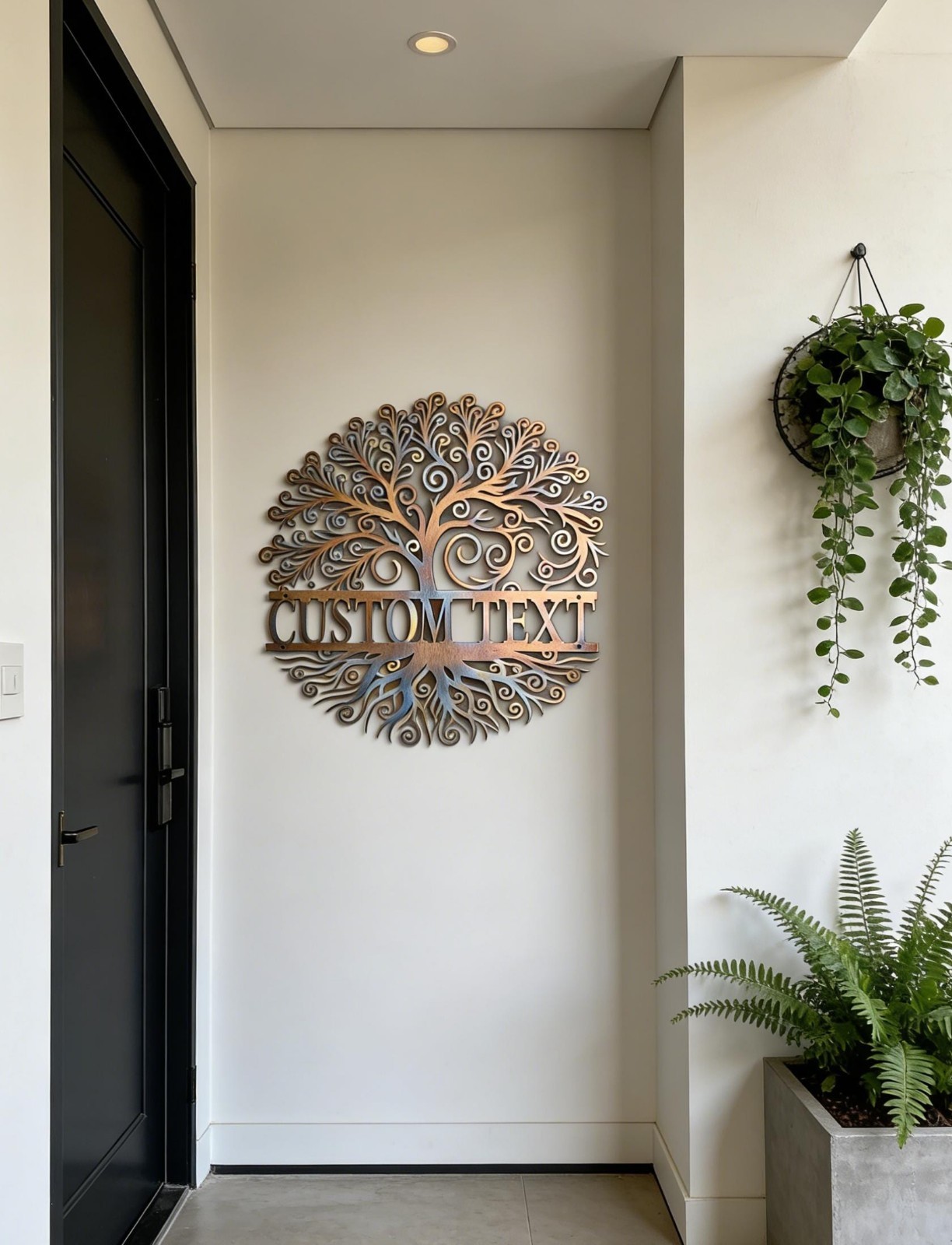 Custom Metal Tree of Life Wall Art, Personalized Family Name Decor