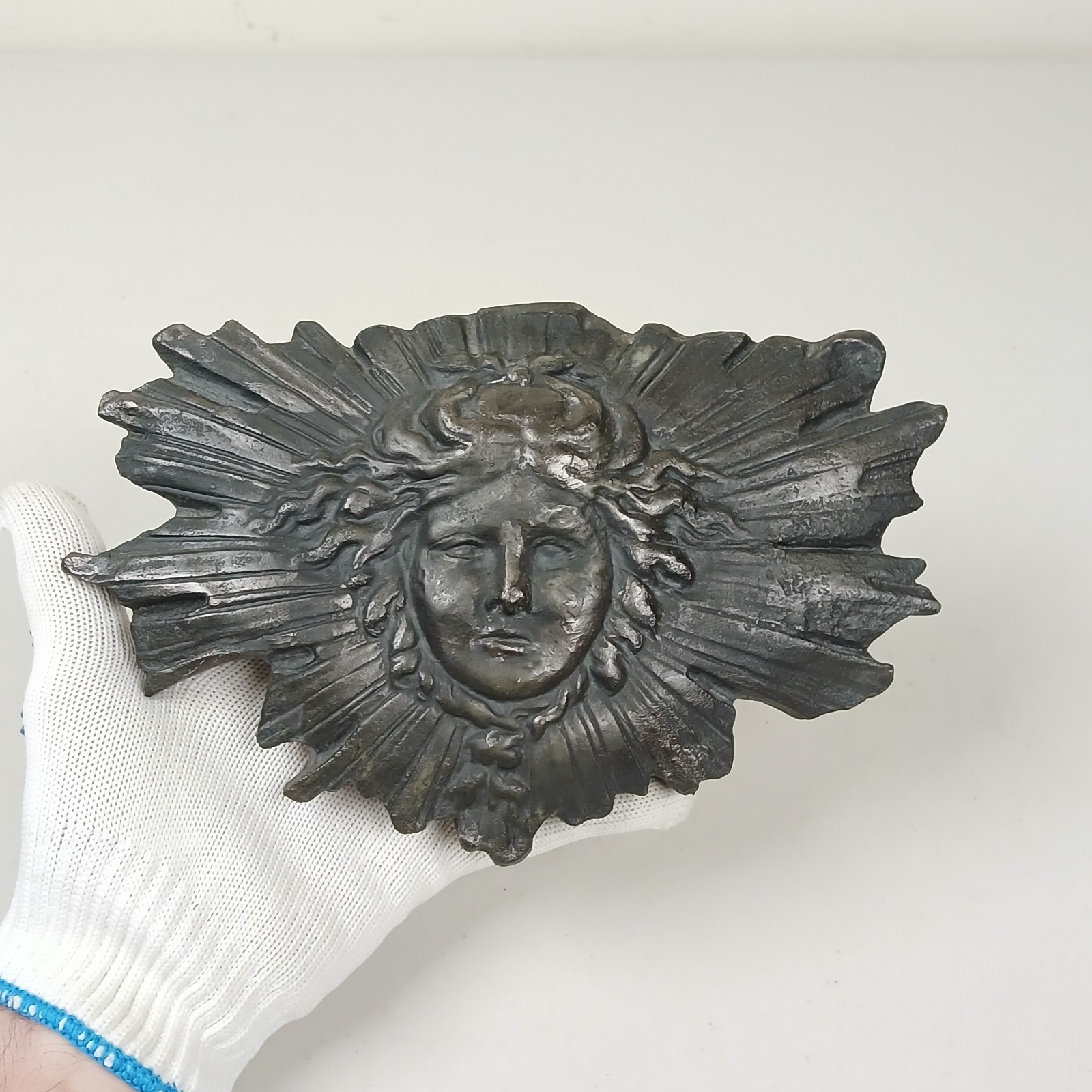 Sculpted Art Nouveau Wall Art Plaque Louis XIV Sun King Bas Relief