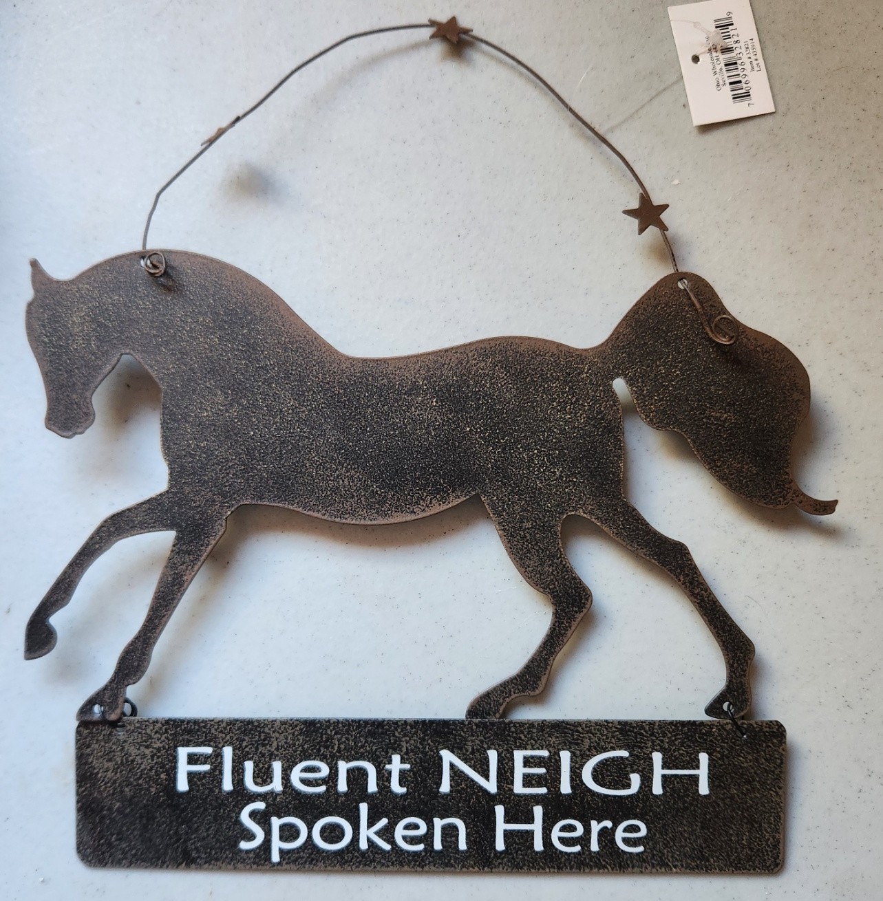 Fluent Neigh Spoken Here Galloping Horse Sign