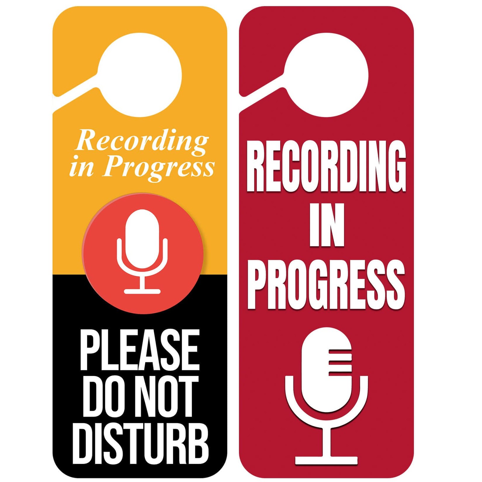2 x Do Not Disturb Door Hanger Sign,Recording in 3.5 x 9.5 inches, black