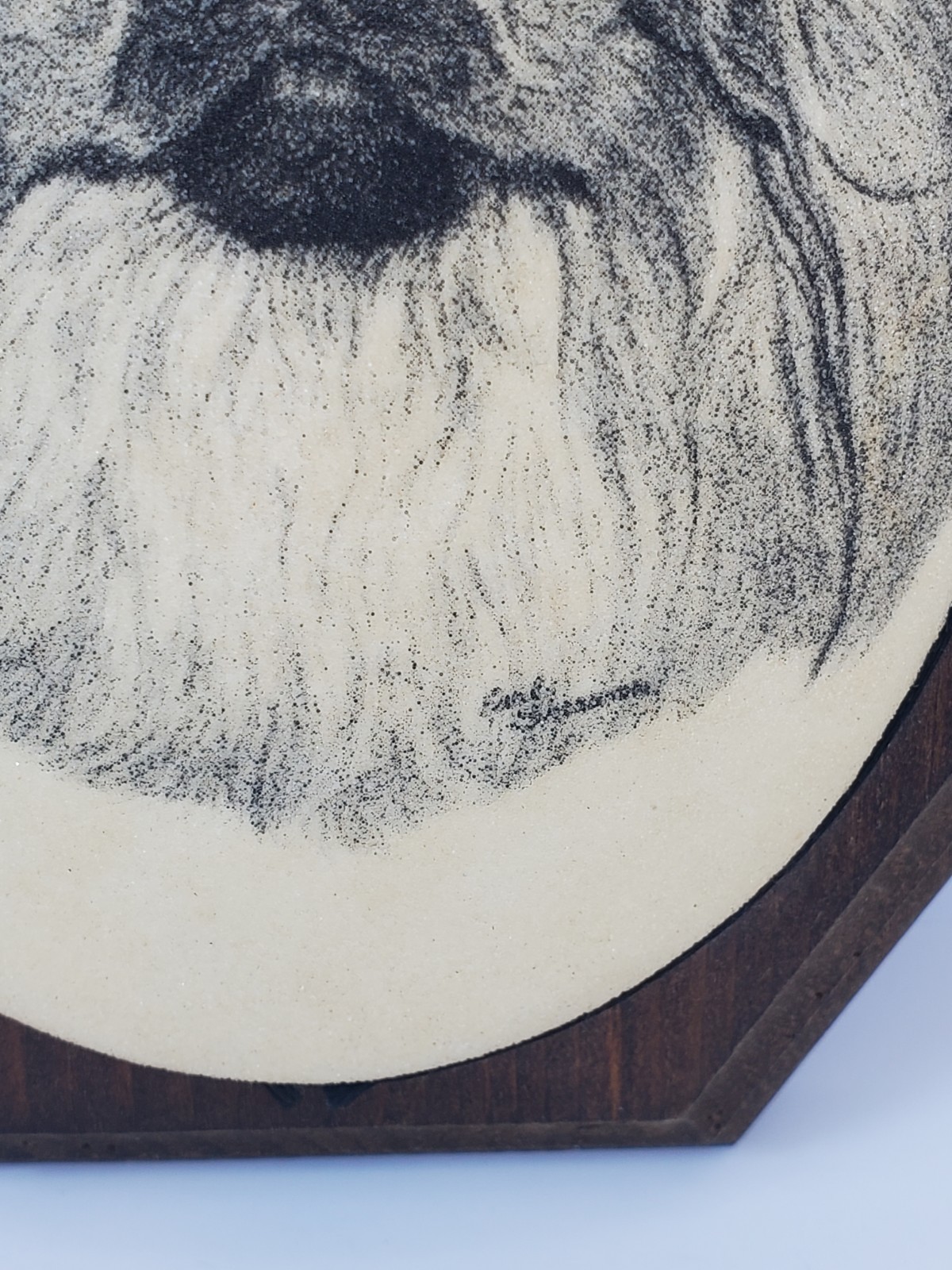 Earl Sherwan Signed Dog Beaded Glass Wall Plaque Art Handmade Hanging Vintage